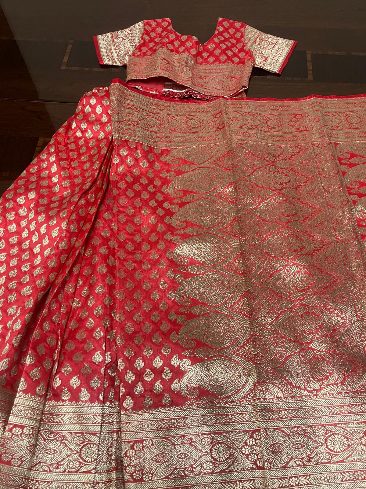 Girls Saree - Lehenga Red