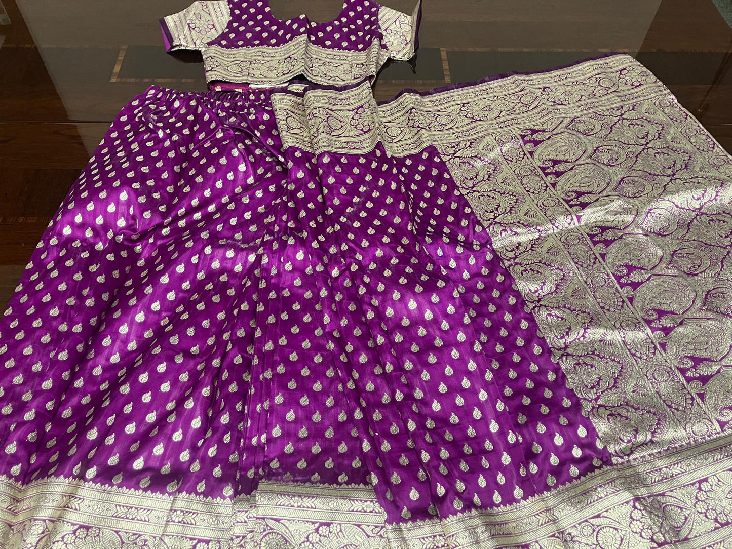 Girls Saree - Lehenga Magenta