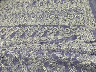 Woven Georgette Light Lilac Colored Saree